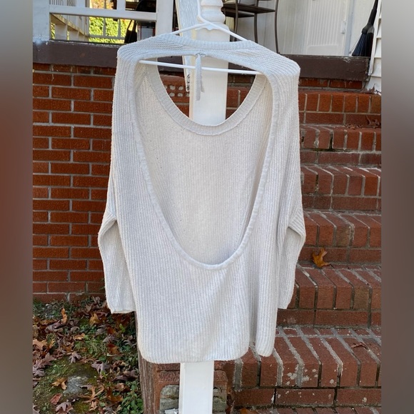 Express High Low Open Back Viscose/Cotton Sweater With Adjustable Tie Medium - Picture 6 of 16